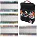 TBC The Best Crafts 72 Colors Dual Tip Acrylic Paint Markers, Double zipper design Topgrade Canvas bag,Waterproof, Non-Toxic, odorless, Suitable for Paper,Pottery, Stones, Glass,outdoor painting