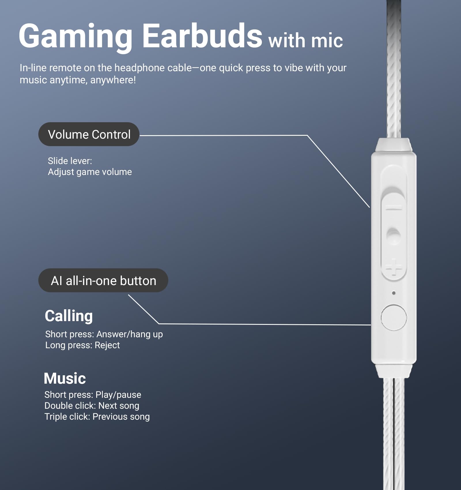 Auricolari IEM cablati, cuffie da gioco S28 con driver dinamico da 10 mm per bassi profondi e suono ad alta risoluzione cristallino, monitor in-ear con cavo staccabile per giochi, musicisti