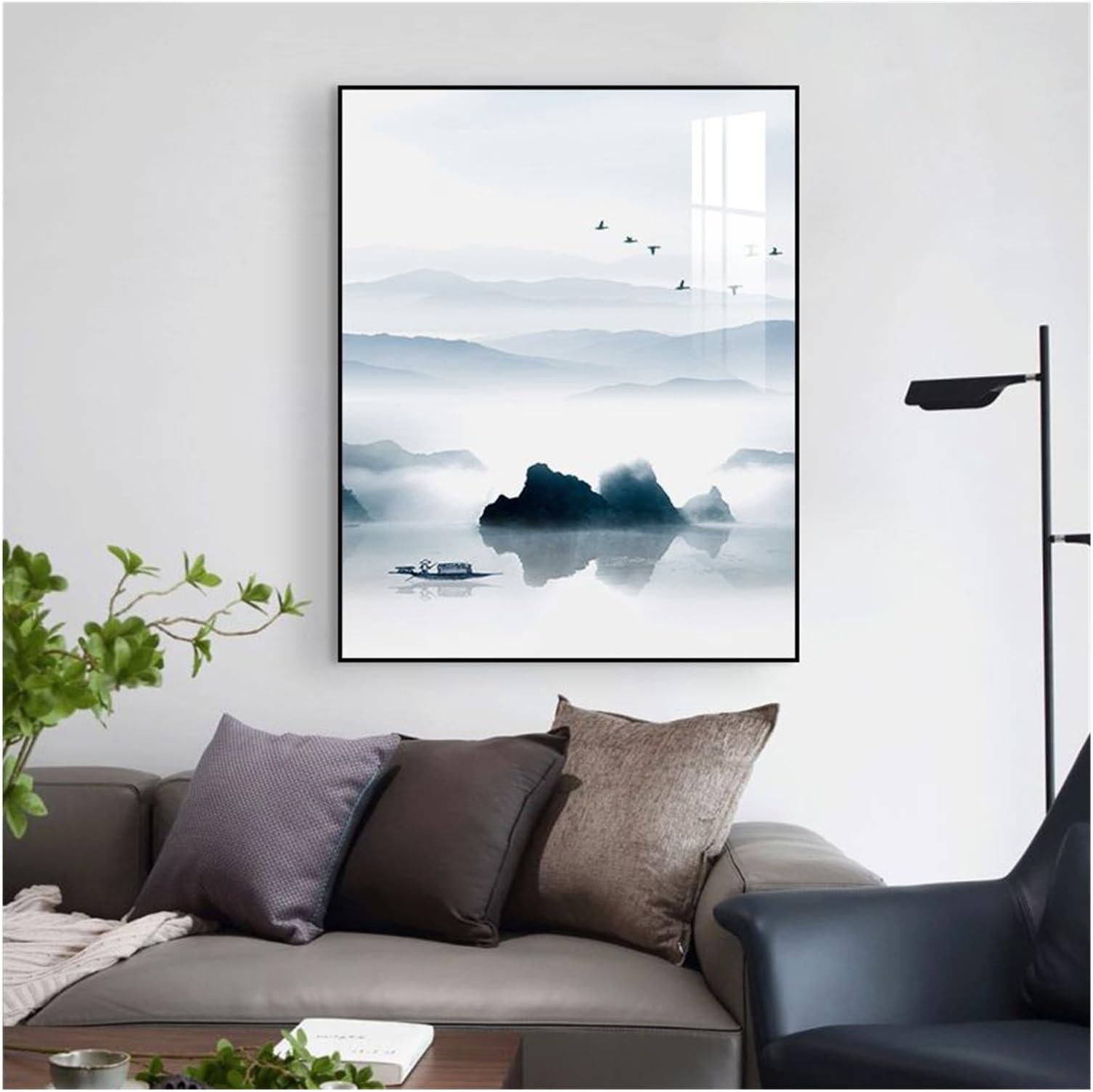 Electric Meter Box Decor Power Switch Hide Cover Wall Canvas Poster Paintings Home Design Painting Decorative(Black,50x70cm)