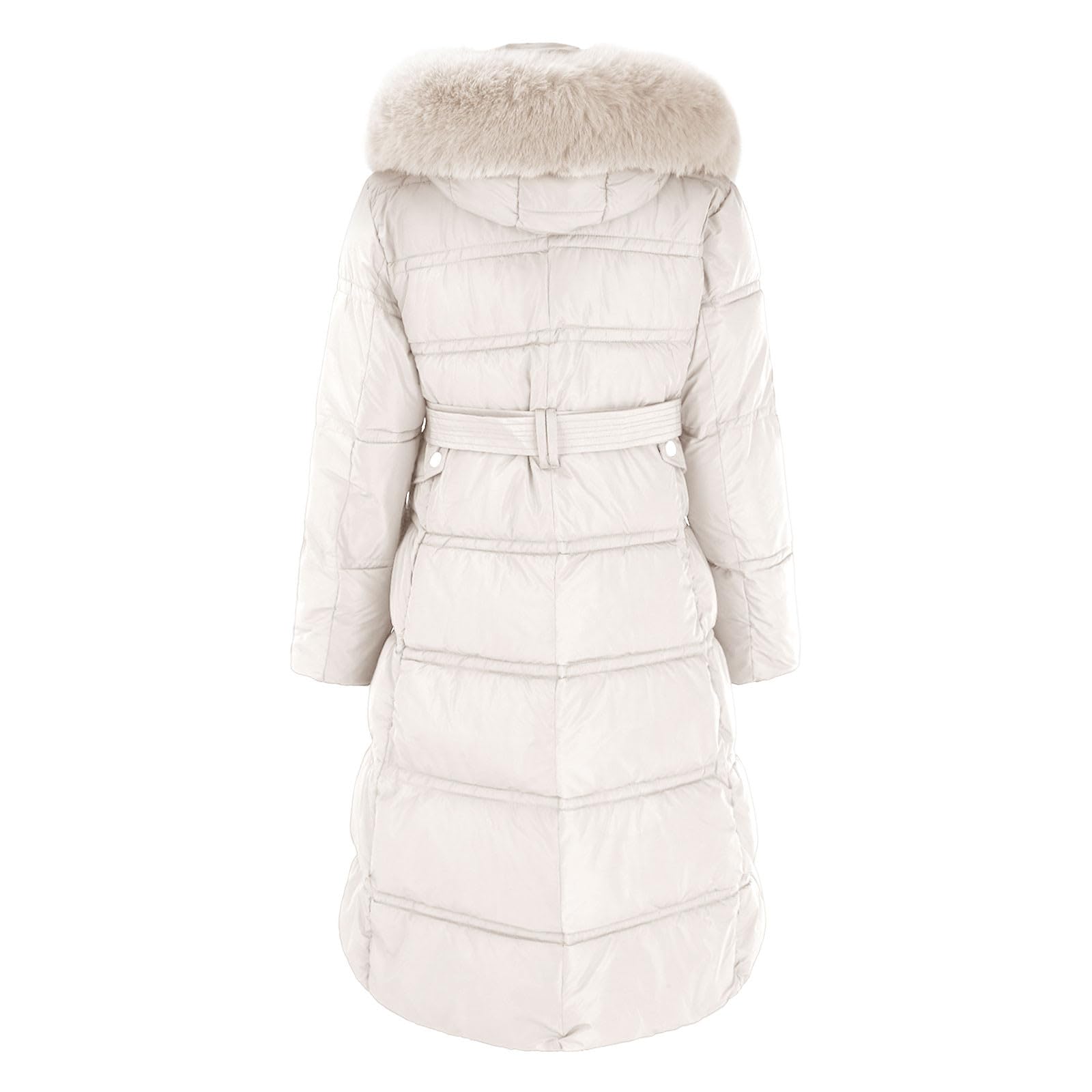 Generisch Langer Winter-Puffermantel für Damen, warm, Maxi-Daunenjacke, künstliche abnehmbare Kapuze, Parka, Winter, Dicker Puffermantel, warme Tragejacke Softshell