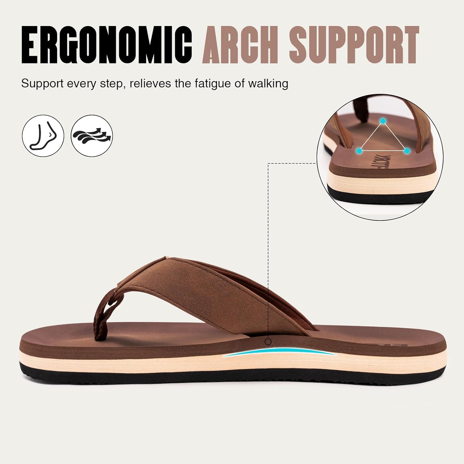 FITORY Men's Flip-Flops, Thongs Sandals Comfort Slippers for Beach - Image 4