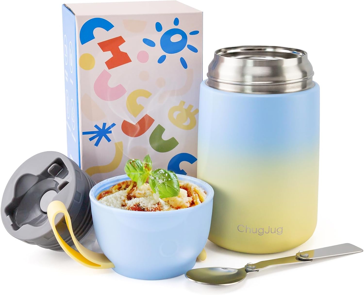 2 Pack Soup Thermo for Hot & Cold Food for Kids Adults(Blue/Yellow)