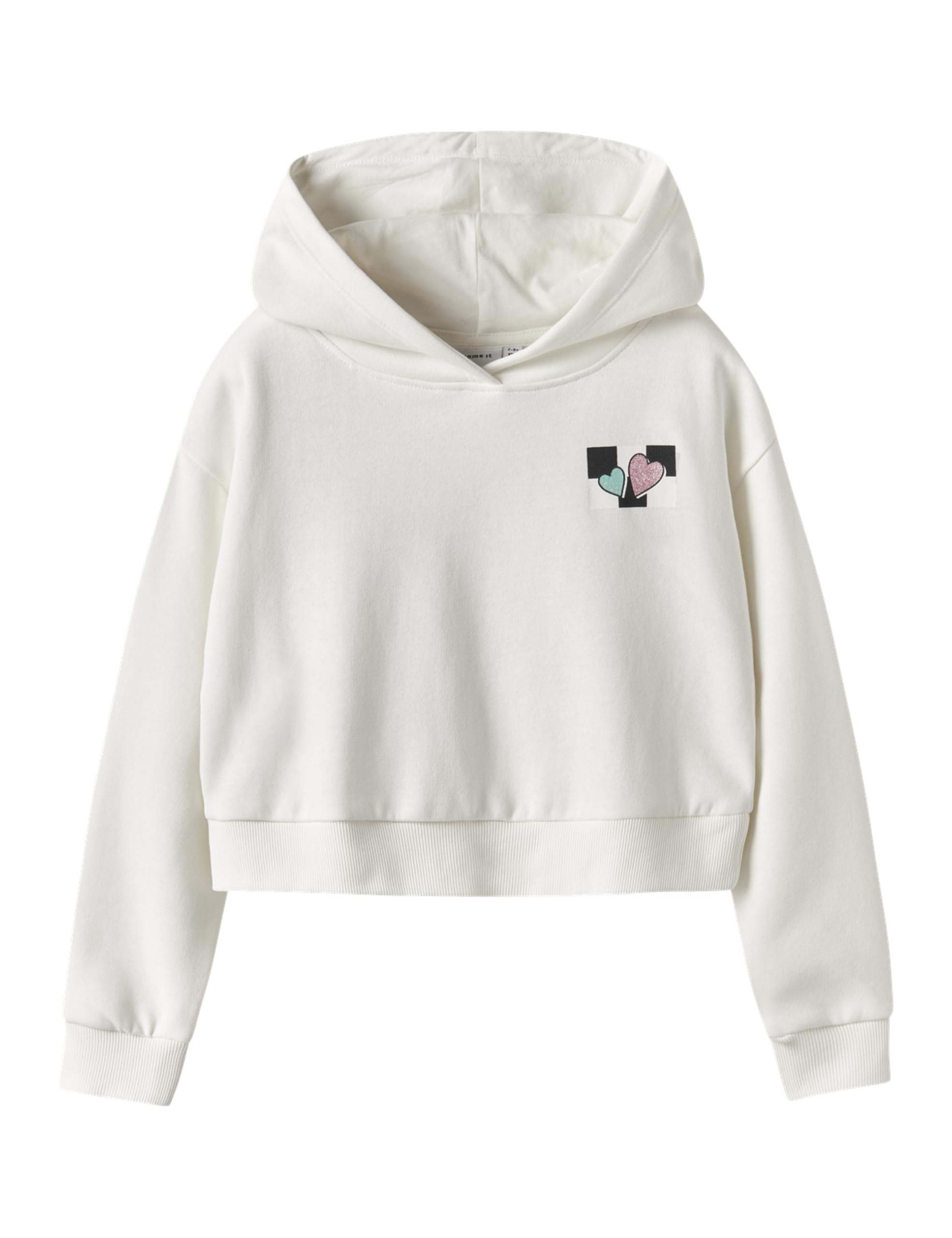 NAME IT Mädchen Nkftara Ls Crop RLX SWE Wh Bru Ps Noos