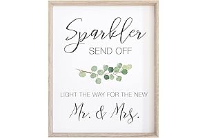 Watercolor Greenery with Eucalyptus Wedding Sparkler Send Off Sign