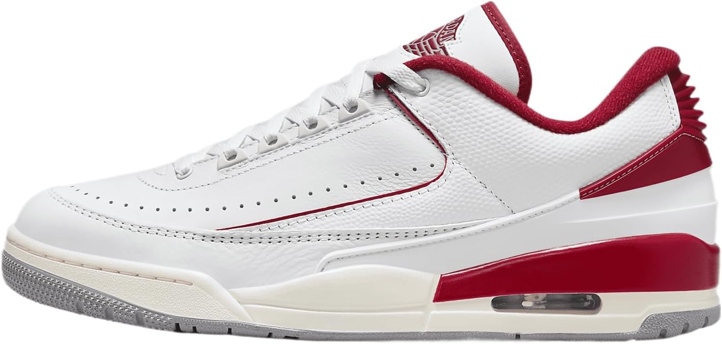 Jordan 2/3 Men's Shoes (FD0383-161, White/Sail/Cement Grey/Varsity Red) Size 9.5