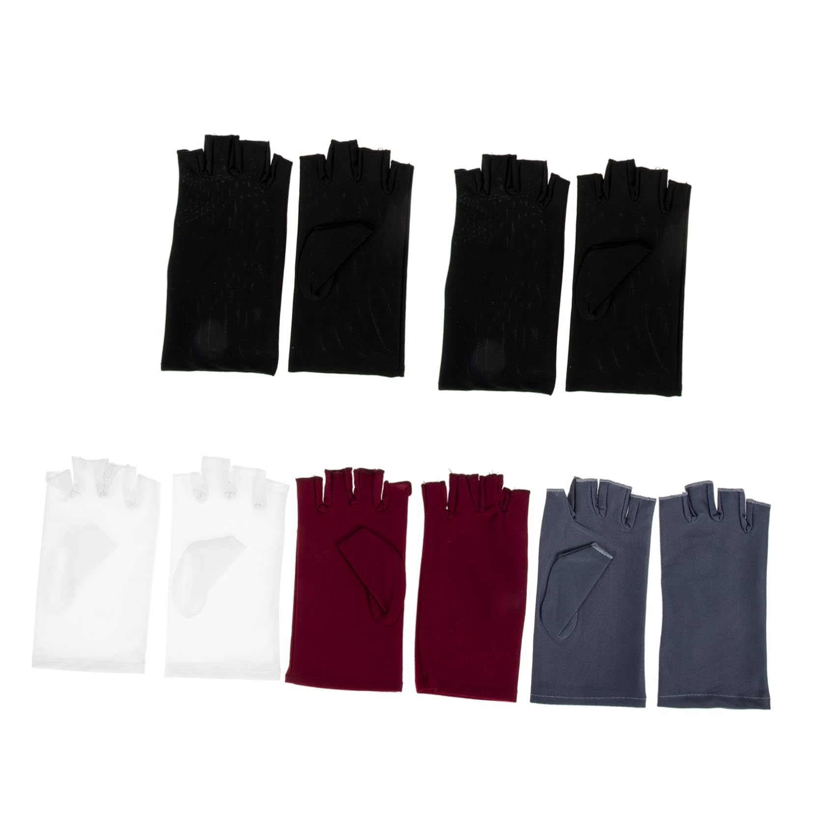 FOMIYES 5Pairs UV Protection Half Finger Gloves Breathable Sunblock Driving Gloves Wear Resistant Shock Absorbing Spandex for Outdoor Activities Mixed Colors