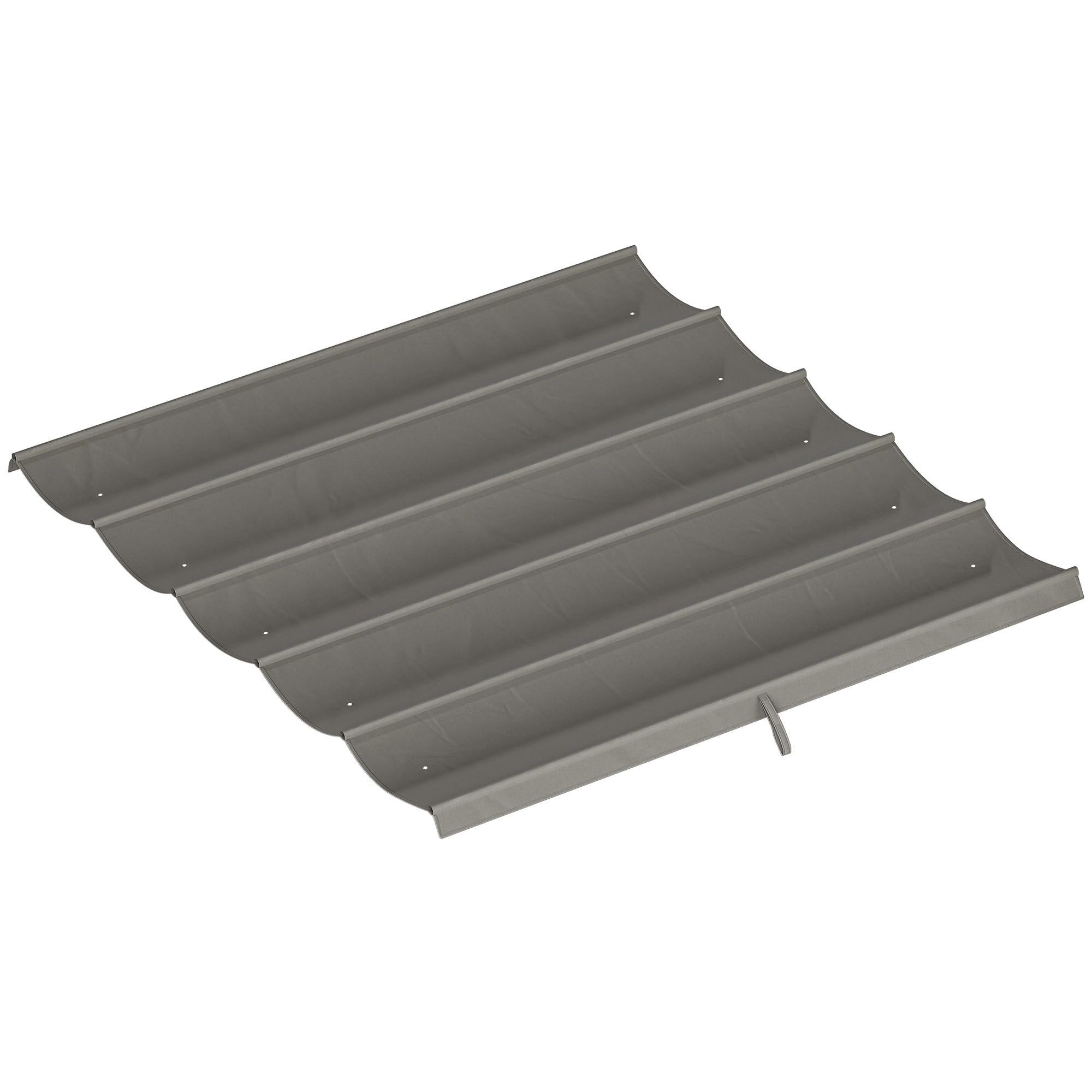 Outsunny Retractable Pergola Shade Cover, 2.55 x 2.5 m Replacement Canopy Fabric for 3 x 3 m Pergola Frame, Gazebo Retractable Roof Only, Light Grey