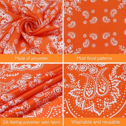 Image of Fishinsea 4 Pcs 27.5'' x 27.5'' Satin Silk Head Scarf Hair Scarves Large Bandanas Neck Scarf for Women Girls