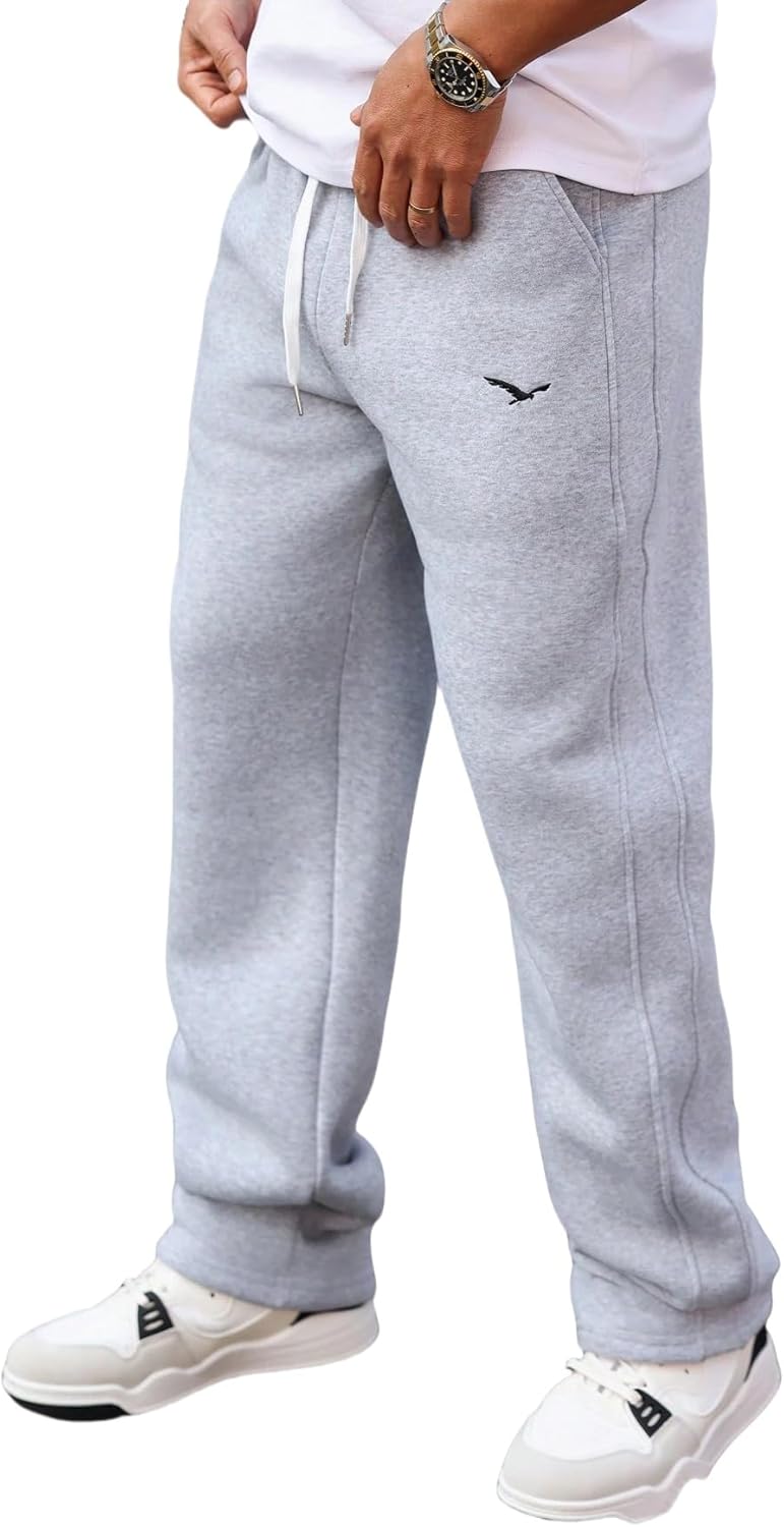 Jogger Sweatpants for Men Wide Leg Front Tie Pocket Printed Casual Cargo Joggers Pants with Pockets