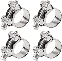 Vista 6 de Abrazaderas de manguera con perno en T de 1.142-1.220 in, abrazaderas de tubo de acero inoxidable 304 resistentes (4 piezas)