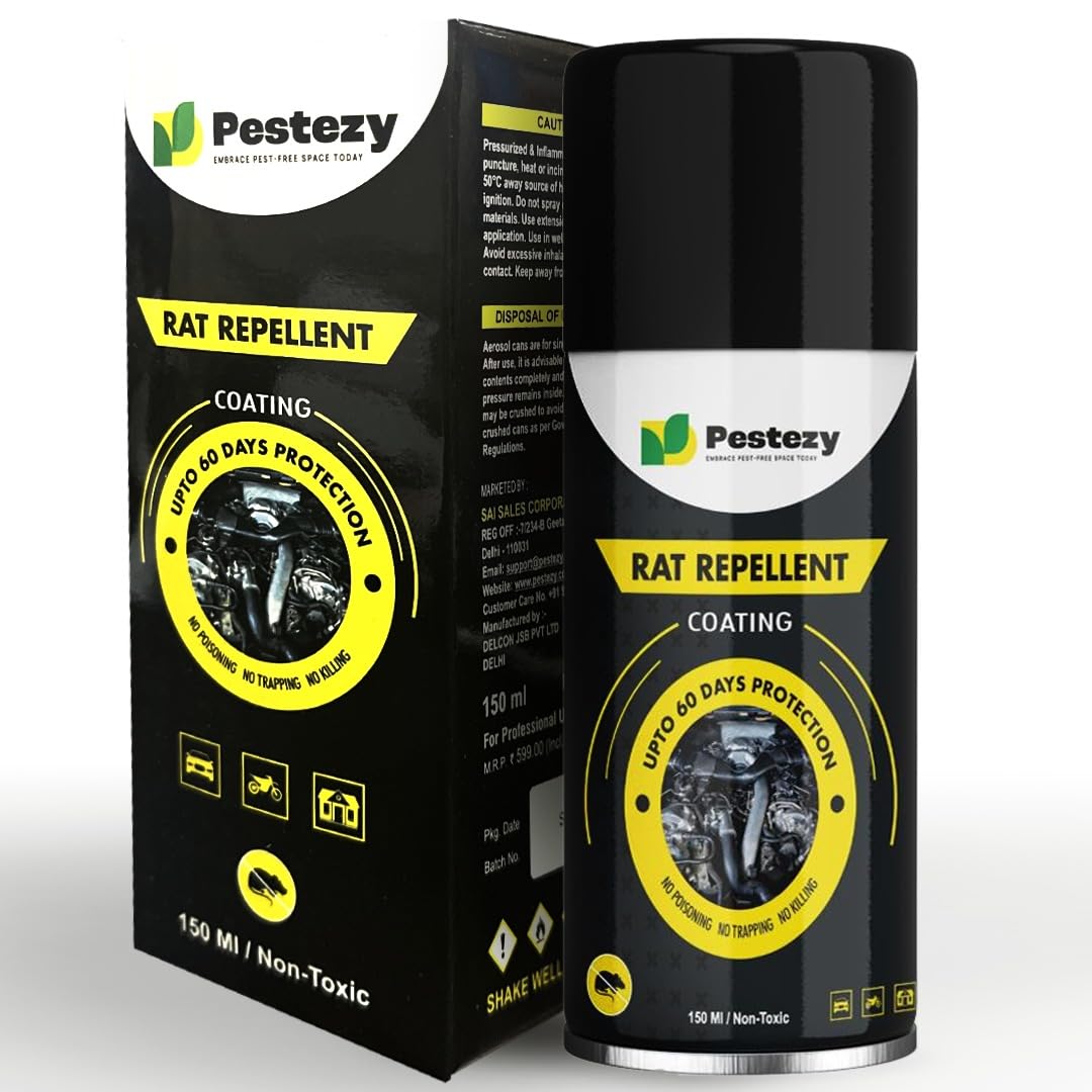 Pestezy Rat Repellent Spray for Car/Anti-Rodent Repellent| Rat Repellent Coating Spray for Cars, Bikes Engines, Wires |Made of Peppermint| Highly Effective | Safe for Kids & Adults 150ml (Pack of 4) (B0D9RV8WCR) Amazon Price History, Amazon Price Tracker