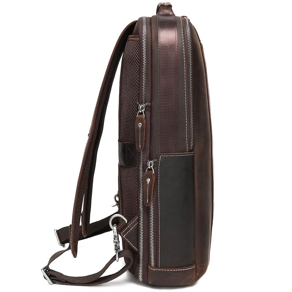 Amazon.com: LANNSYNE Men's Full Grain Leather Expandable