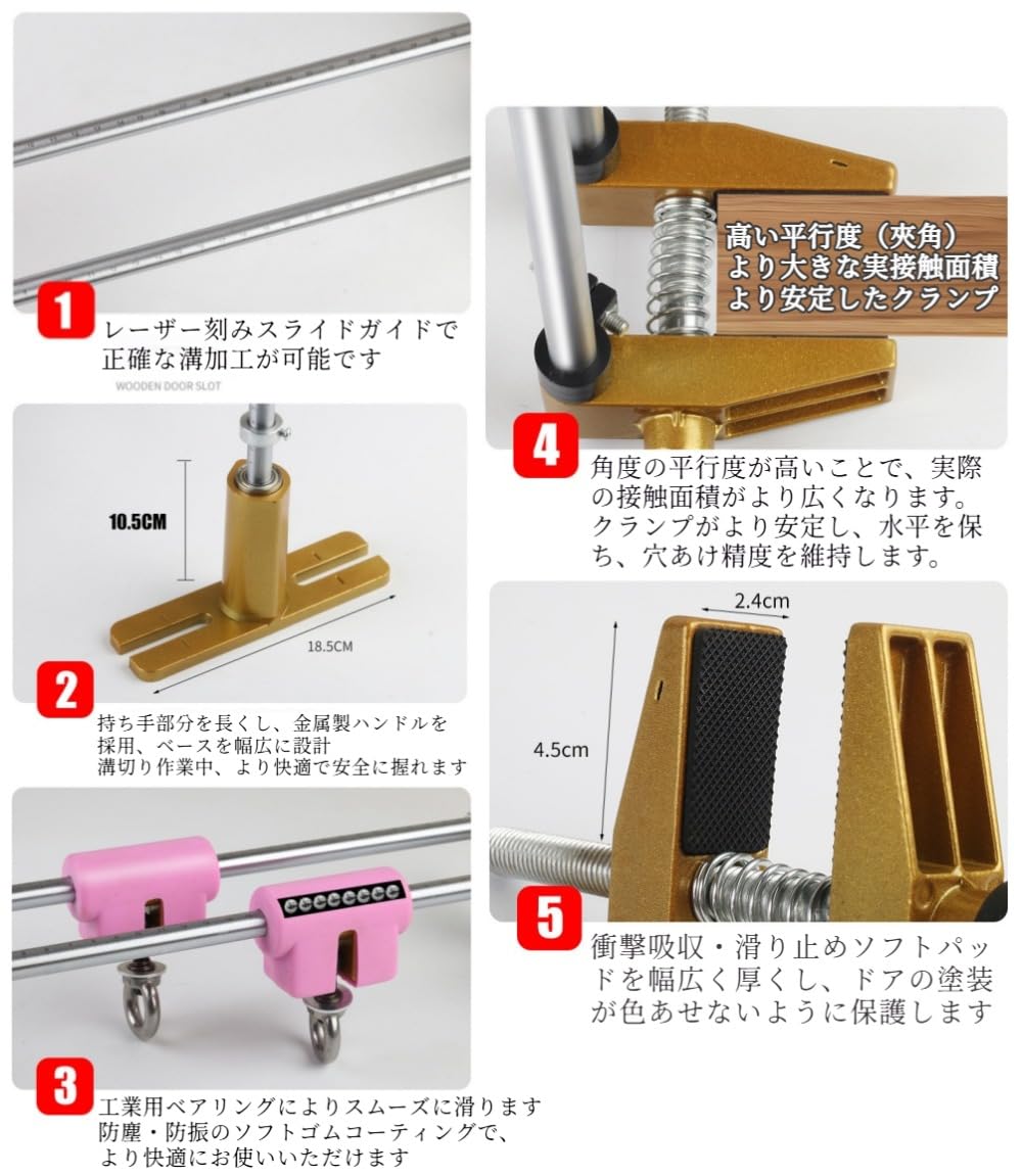 Amazon | Klivex ドアロック取り付けキット 木製ドア用 ほぞ穴加工・開