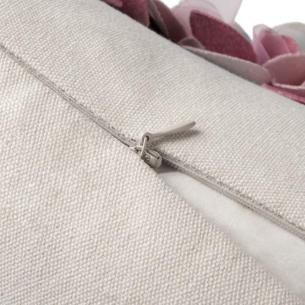 JWH 3D Flower Throw Pillow Cover Decorative Stereo Cushion Floral Pillowcase Colorful Accent Pillow Case for Bed Couch Bedroom Chair 18x18 Inch Dusty Pink