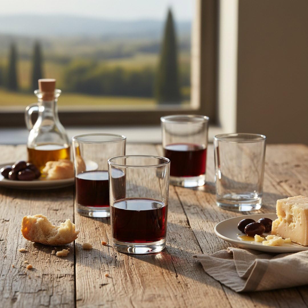 HISTORY COMPANY Bàcaro di Veneto - Juego de 4 copas de vino italianas sin tallo (caja de regalo)