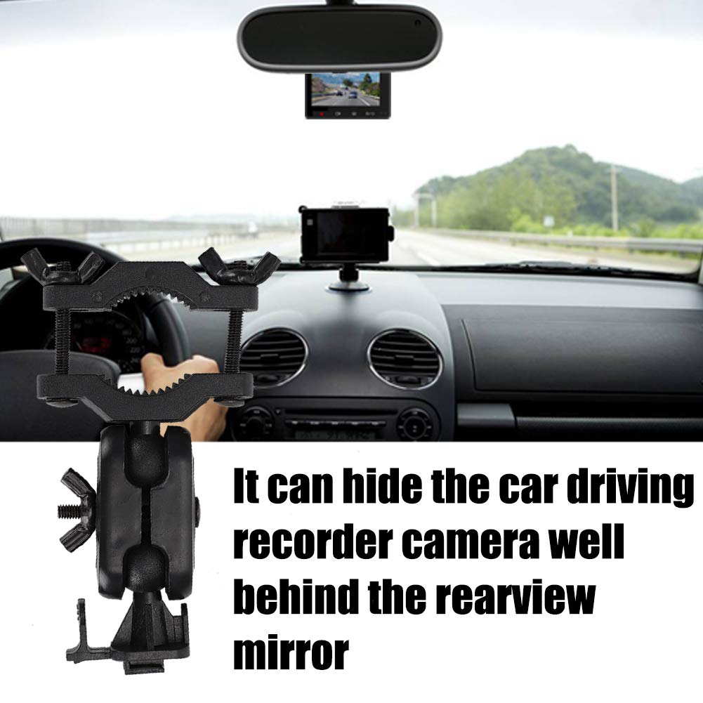 Garsent Uchwyt do kamery lusterka wstecznego samochodu, uchwyt na lusterko Dash Cam uchwyt obrotowy o 360 stopni uchwyt do rejestratora jazdy uchwyt na kamerę (metal)
