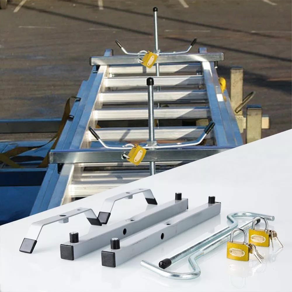 HEYOUTH Abrazaderas estabilizadoras de escalera,Soportes de escalera seguros,Sistema de Pinzas,para Escalera para el Montaje en bacas de Coche