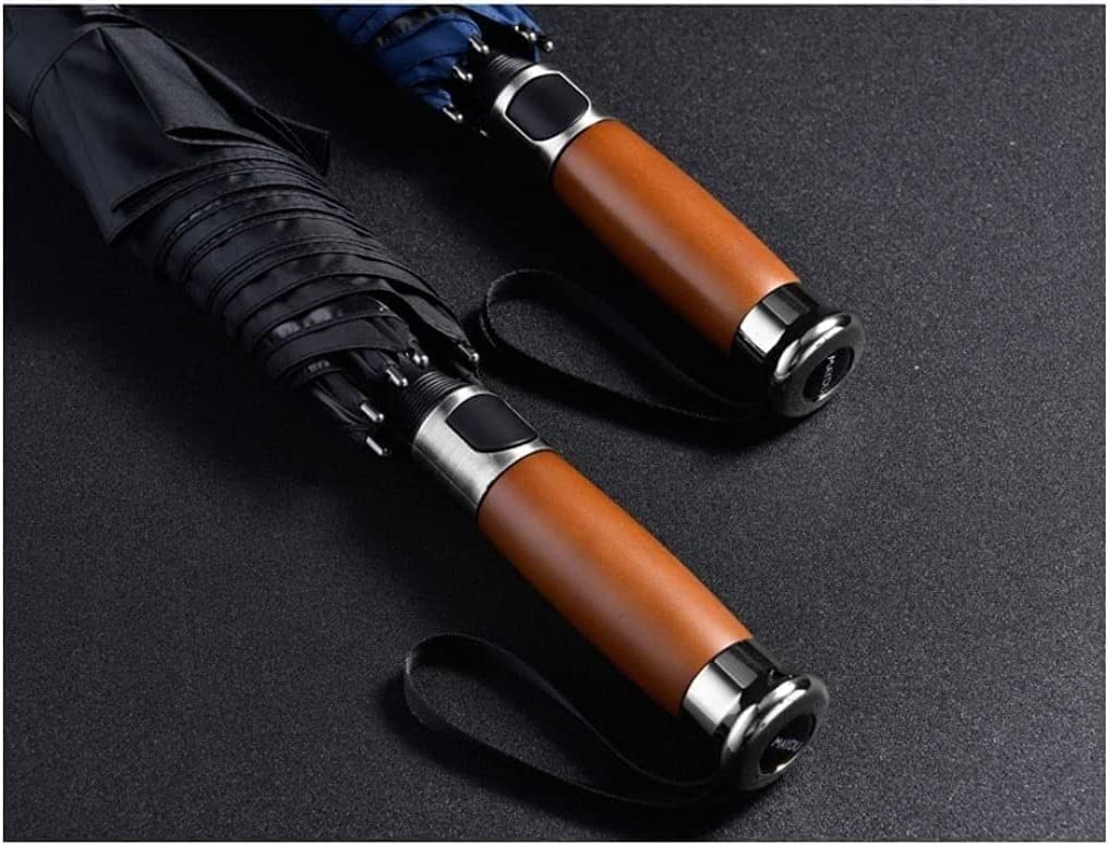 XYNSNDB Ombrello Ombrello da Golf Aperto Automatico Ombrello Antivento con Bastone Grande Manico in Legno Ombrello da Pioggia E Ombrellone da Lavoro retrò ventilato (Blu : Blu)