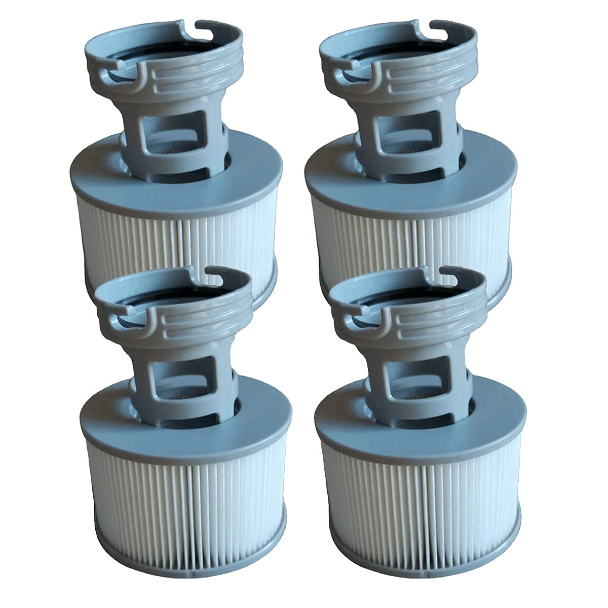 WuYan 4 zestaw akcesoriów do spa z hydromasażem do MSPA, zawiera 4 szt. zapasowy adapter do podstawy, 4 szt. nadmuchiwany filtr do basenu z gorącą sprężyną, filtr basenowy typu Wave Spa