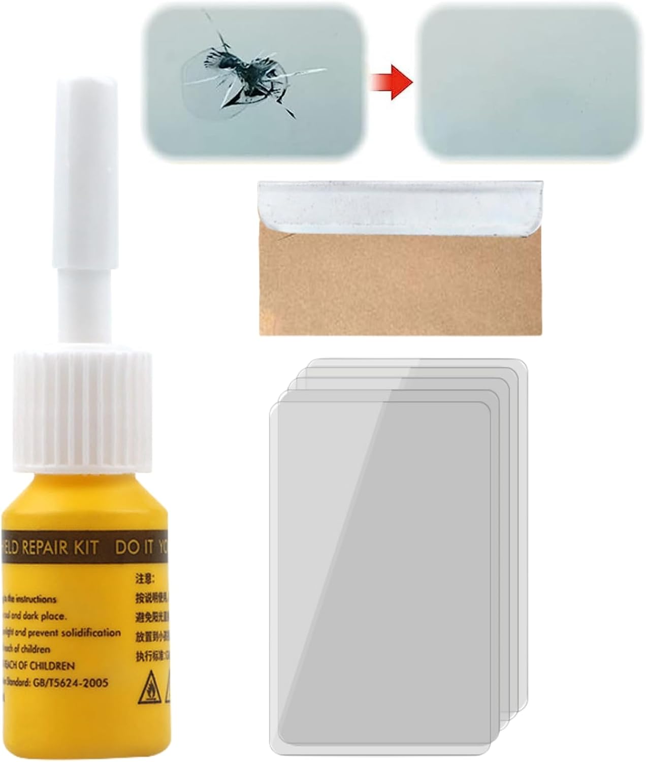 Windscreen Repair Kit,Nano Glass Repair Fluid,Liquid Glass Crack Repair,Windscreen Scratch
