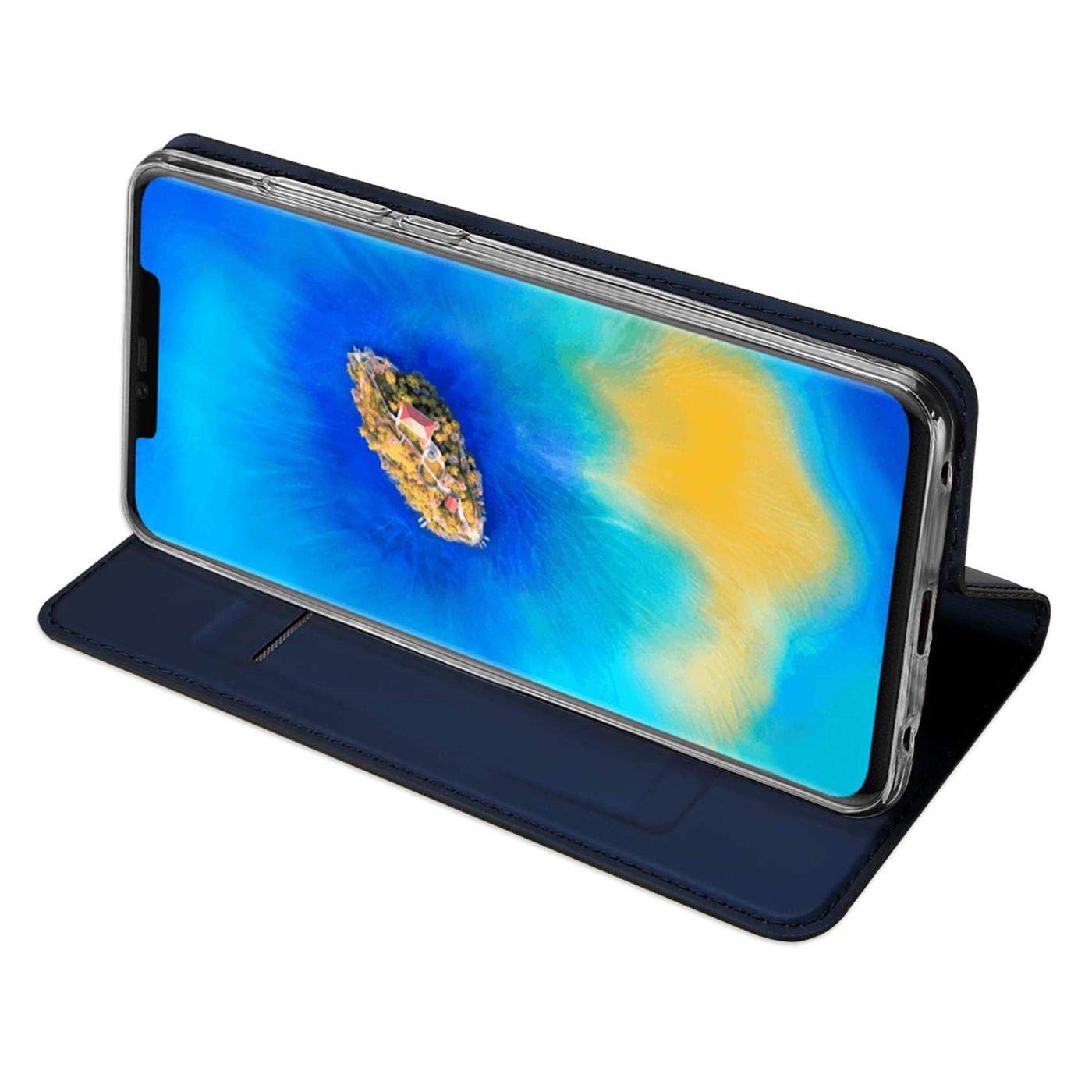 Custodia A Libretto Verco In Pelle PU Per Huawei Mate 20 - Con Chiusura Magnetica, Portacarte E Funzione Stand - Nero