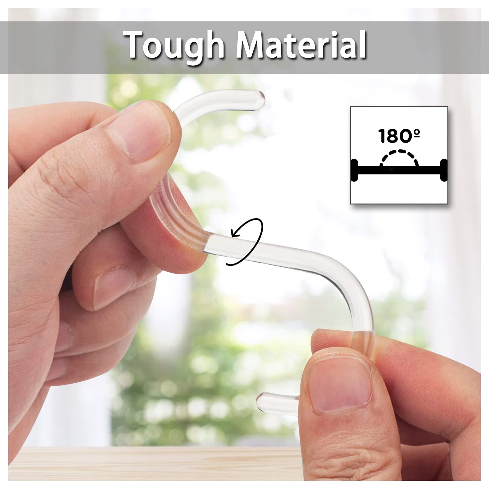 24 Stück Transparente Haken – Kunststoff, 56x38mm, Für Duschvorhangringe Bis 2,6 Cm