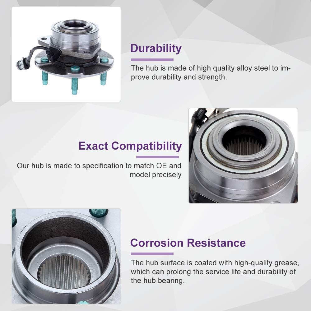 ROADFAR OE 513189 Wheel Bearing kit Front Compatible fit for 2005-2006 for Equinox 2002-2007 for Saturn Vue Hub Bearings Set W/ABS (1 Pack)