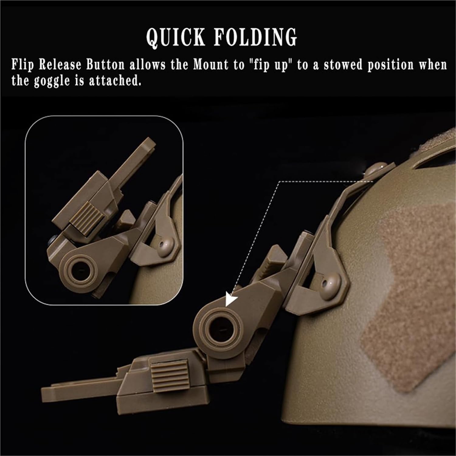 L4G69 Night Vision Helmet Mount - Tactical Airsoft NVG Mount Compatible with PVS15, PVS18 & GPNVG18 for Hunting Military Helmet Gear