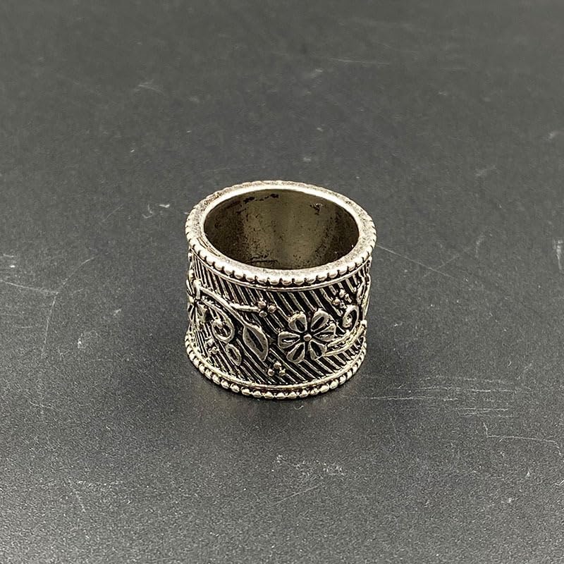 925 Sterling Silver Thumb Pattern Ring Handmade Flower Retro Multi Flower Wedding Ring is a Universal Engagement Ring for Both Men and Women Jewelry-Making-Patterns Size 6