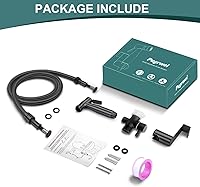 Vista 6 de Pulverizador de bidé de mano para inodoro, juego de rociador de bidé de baño de acero inoxidable de alta calidad con manguera antifugas y control