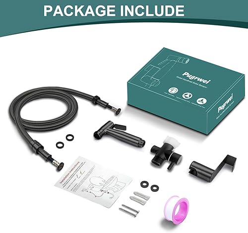 Miniatura 6 de Pulverizador de bidé de mano para inodoro, juego de rociador de bidé de baño de acero inoxidable de alta calidad con manguera antifugas y control de