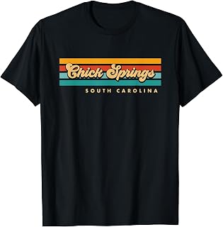 Vintage Sunset Stripes Chick Springs, South Carolina T-Shirt