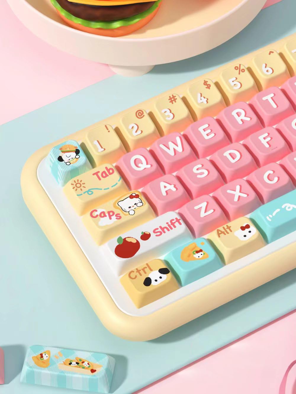 Amazon.com: daixiahu Cute Bread Puppy Theme keycaps 158 Key