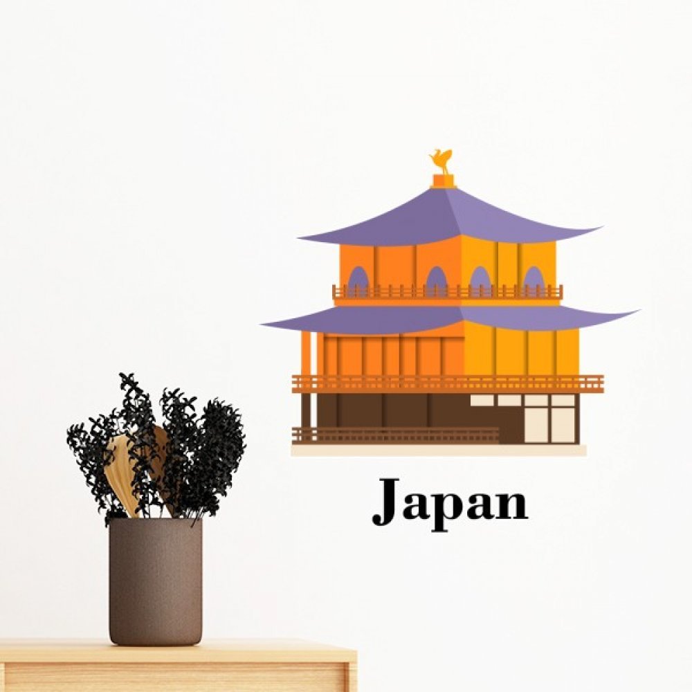 Sticker japonais de temple traditionnel pour créer un coin zen