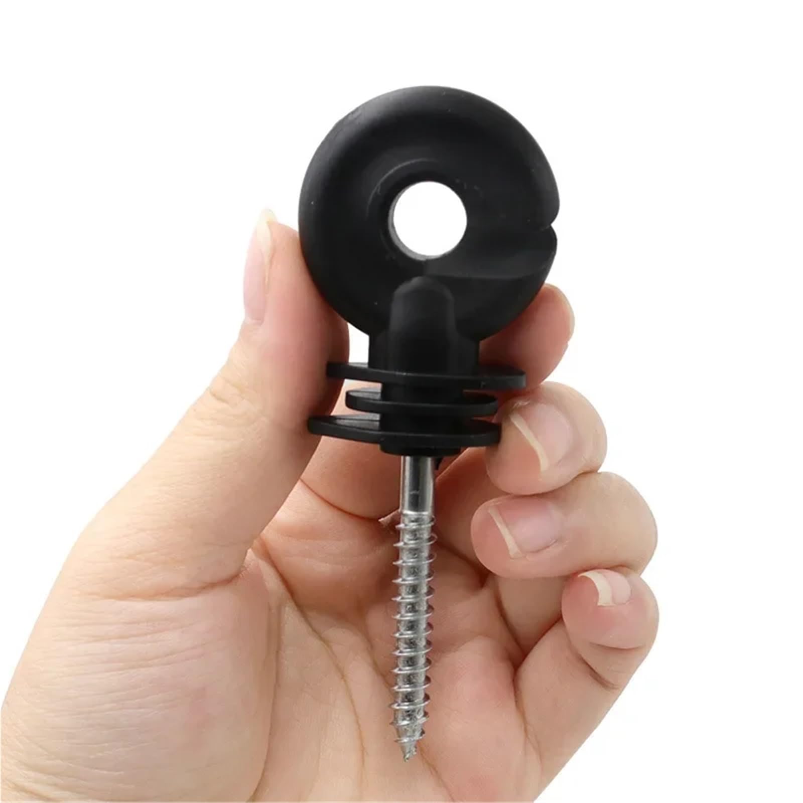 50 pezzi di isolatori for recinzione elettrica a traliccio da giardino for collegamenti cavi resistenti e sicuri, isolatore nero in acciaio al carbonio Per Trefoli