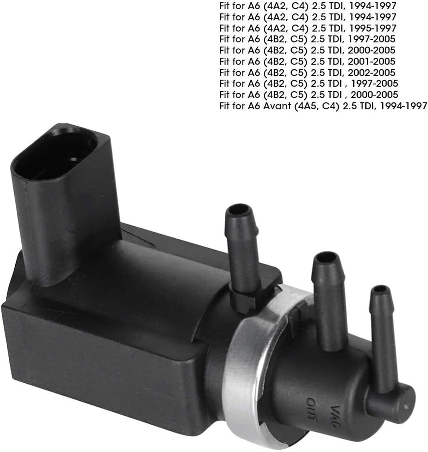Solenoid Vacuum Valve Pressure Converter Valve Exhaust Control Solenoid Fit for A6 4A2 4B2 C5 2.5 TDI