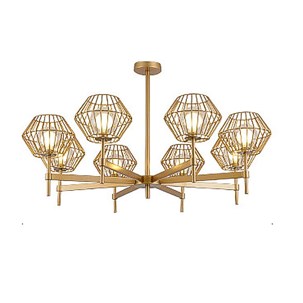 Lampadario Moderno Dorato a 8 luci Sputnik Mid Century, Lampada a Sospensione Industriale in Ferro per Cucina, Sala da Pranzo, Soggiorno - Dorato È così Gentile da Parte Tua