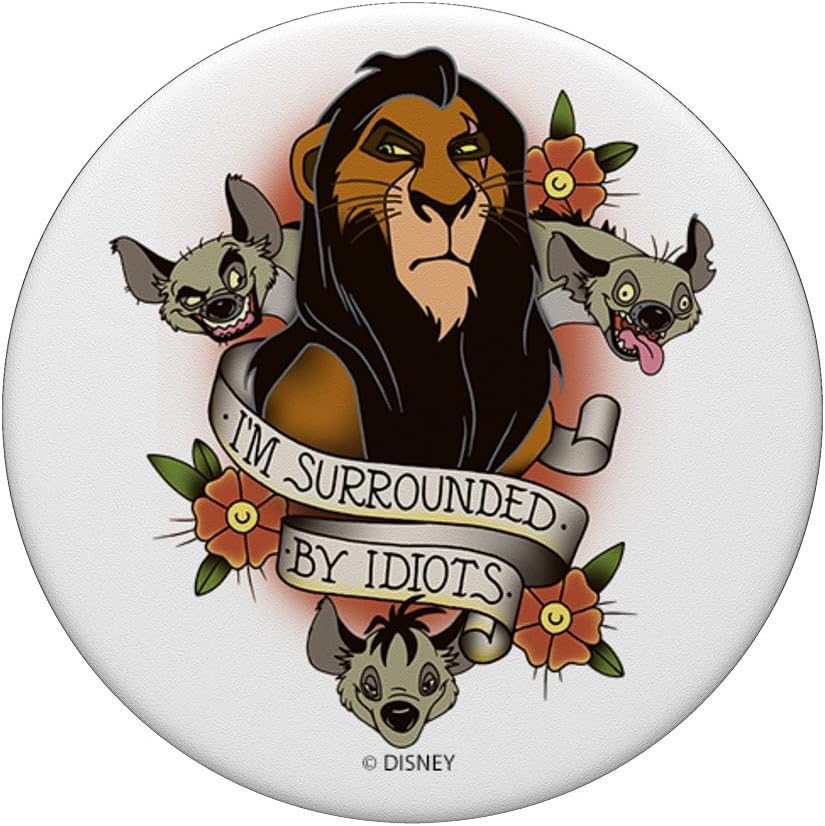 Disney The Lion King Scar with Hyenas Surrounded by Idiots PopSockets Adhesive PopGrip - Image 3