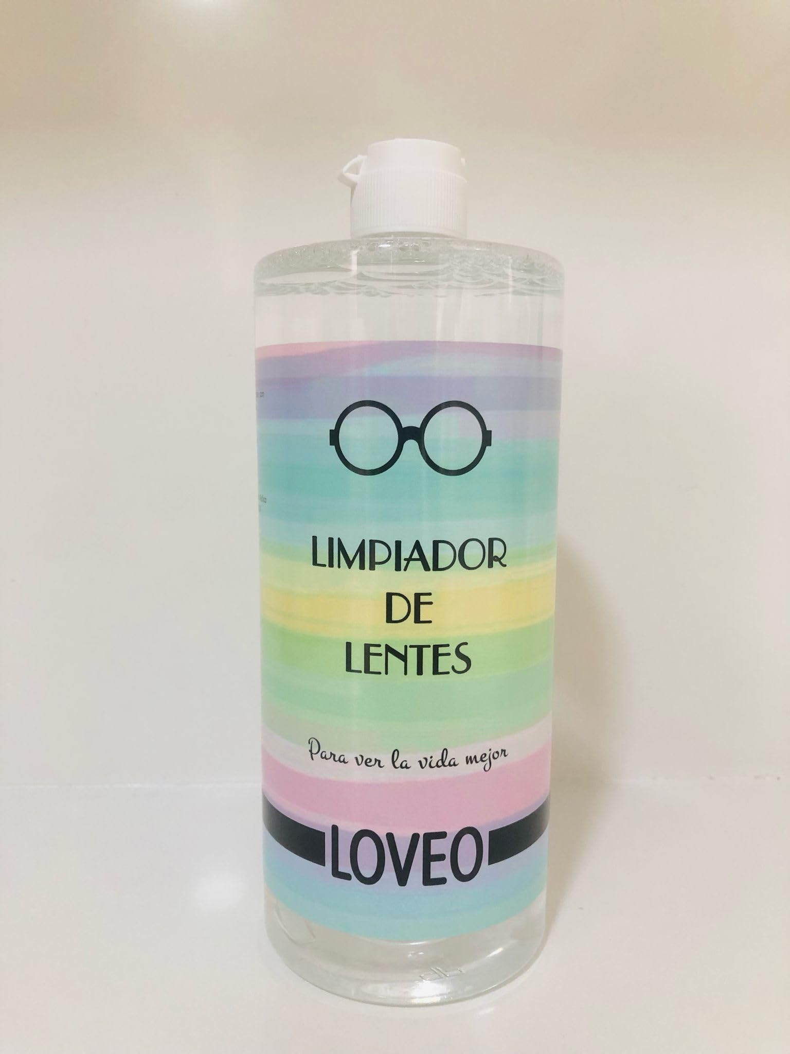 Limpiador de gafas, Pack con 1L para rellenar los 2 pulverizadores de 17mL, 2 Gamuzas de Máxima Calidad, Diseño Arcoíris