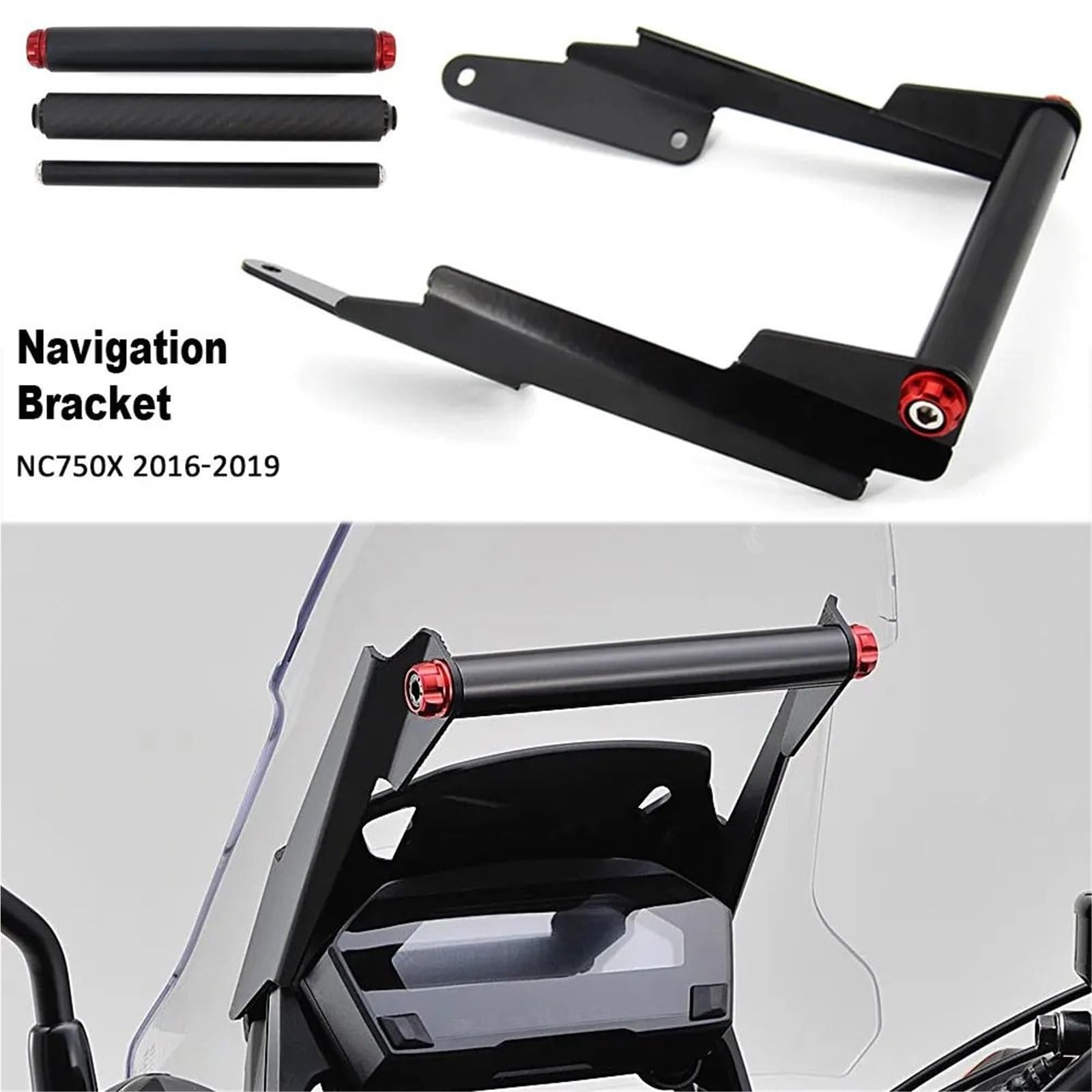 Pasuje do Honda NC750X 2016 2017 2018 2019 Akcesoria GPS Telefon Nawigacja GPS Uchwyt płyty adaptacyjnej Uchwyt do nawigacji GPS(12mm)