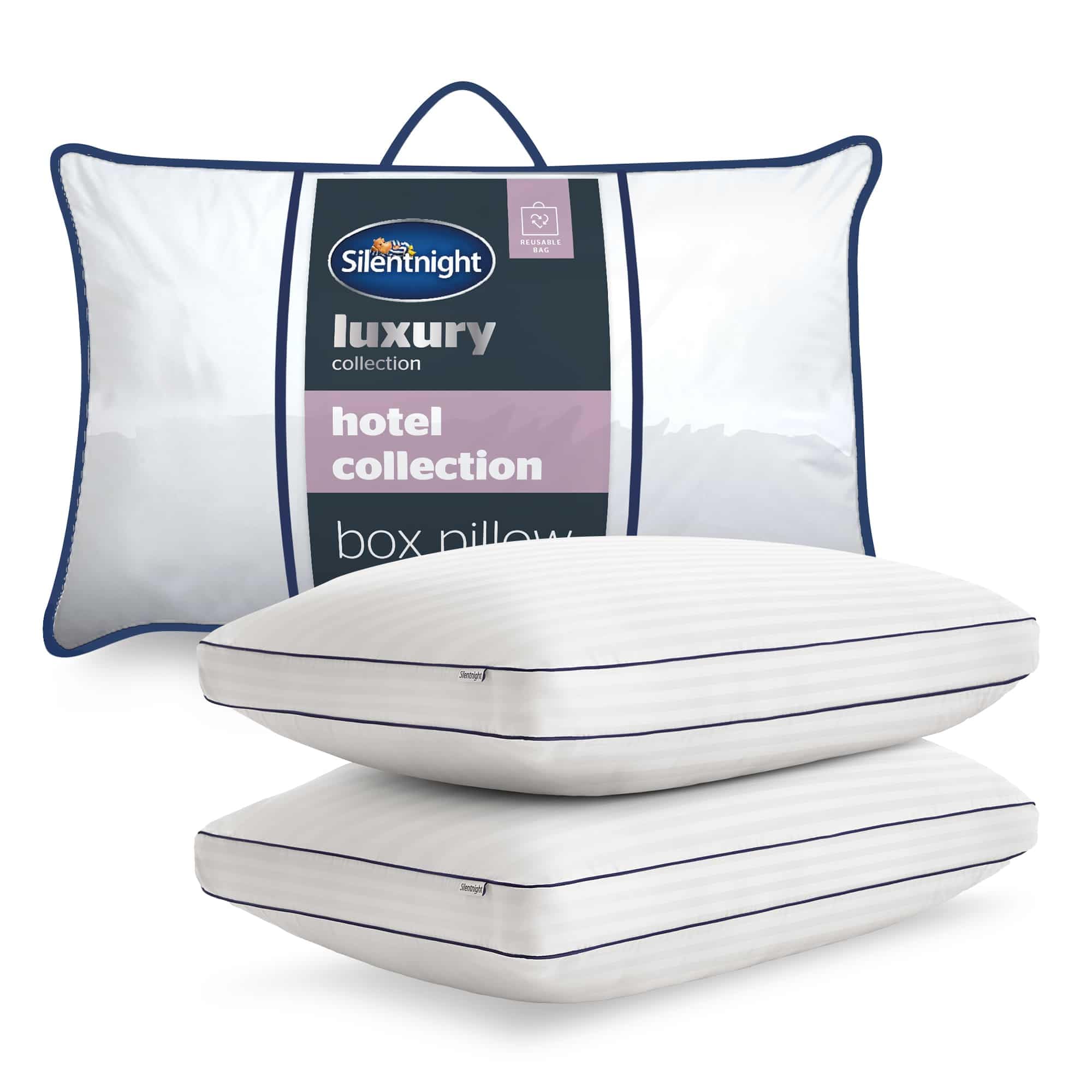 Silentnight Hotel Collection Box Pillow - 2 Pack White