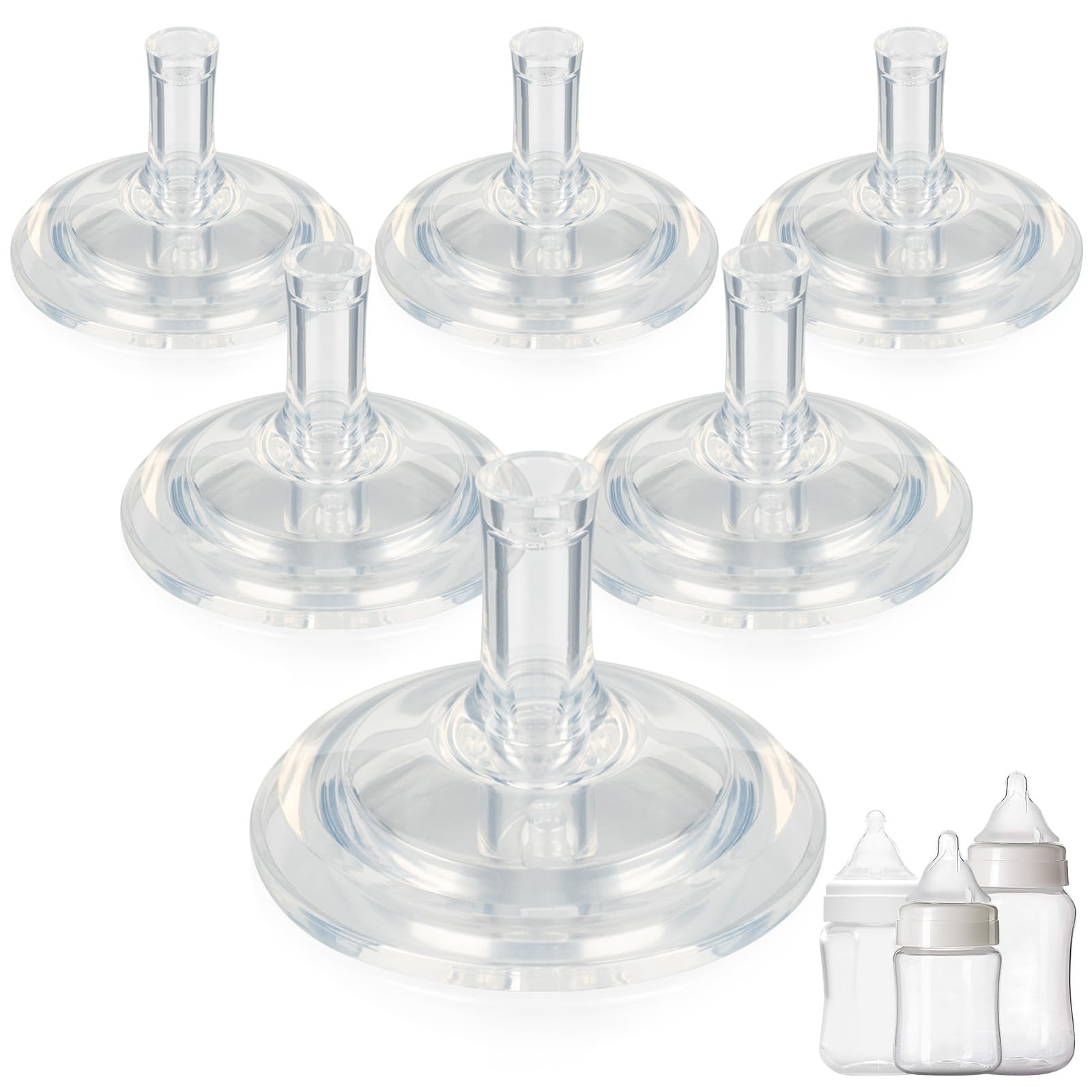 Sippy Straw Nipple for Evenflo Balance Plus Wide Neck Baby Bottles,Leak-Proof,Fast Flow Soft Silicone Straw Top Nipples,6m+,6 Count