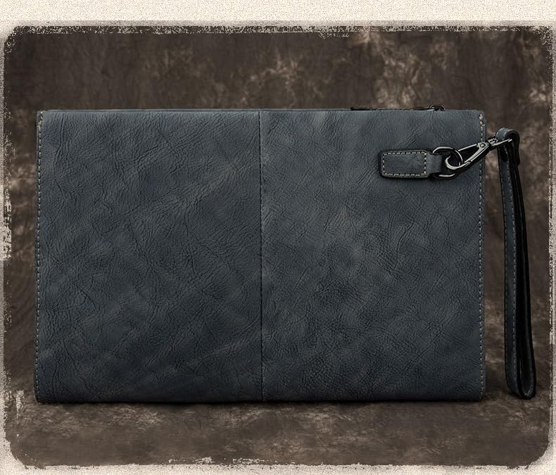 Genuine Leather Mens Vintage Clutch Bag Retro Envelope Purse Business Casual Handheld Wallet3