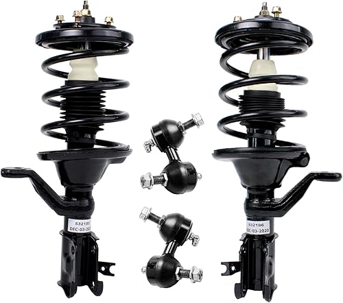 Miniatura 56 de Detroit Axle - Kit de 4 puntales delanteros para Dodge calibre 09-12, 2 puntales y muelles helicoidales 2 estabilizadores barra estabilizadora 2009