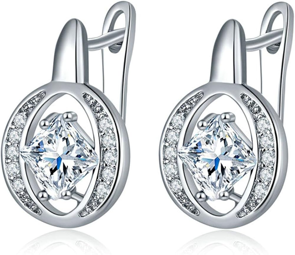 Boucle D Oreille Droite Homme Signification Onefeart Blanc Plaqué Or Lozenge Forme Boucles d'oreilles pour les