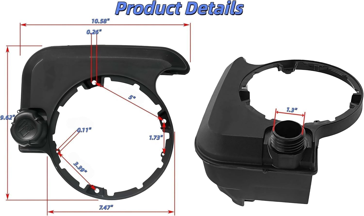 Depósito de combustible con tapas para cortacésped, compatible con Briggs & Stratton John Deere Troy-Bilt Craftsman, sustituye al tanque de gas 495224 494213 693377 695960 AM134926