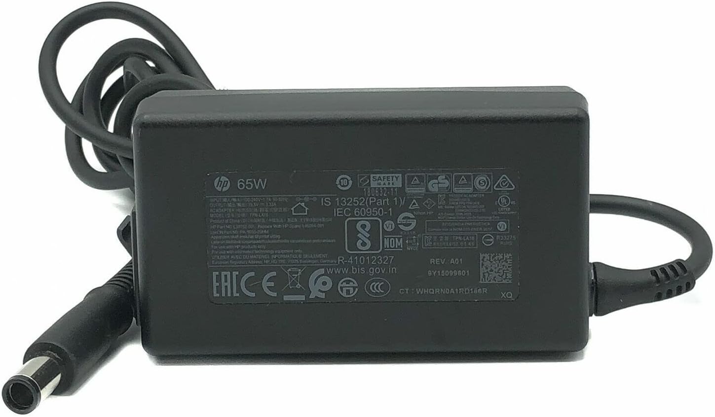 Genuine 65W HP AC Adapter Power Supply 19.5V for Slim Desktop PC S01 TPC-F127-SF, Bundle 2 Items: Adapter, Power Cord