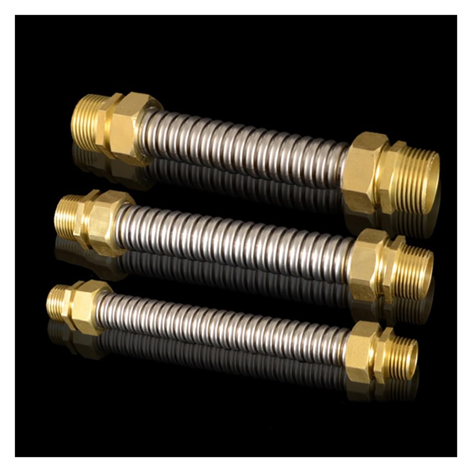 Fuelle de acero inoxidable 304 de rosca macho de cobre de 1/2 ", 3/4" y 1 "para unidad de bobina de ventilador, manguera de entrada de agua for aire acondicionado Central(DN25 l 1,50cm)