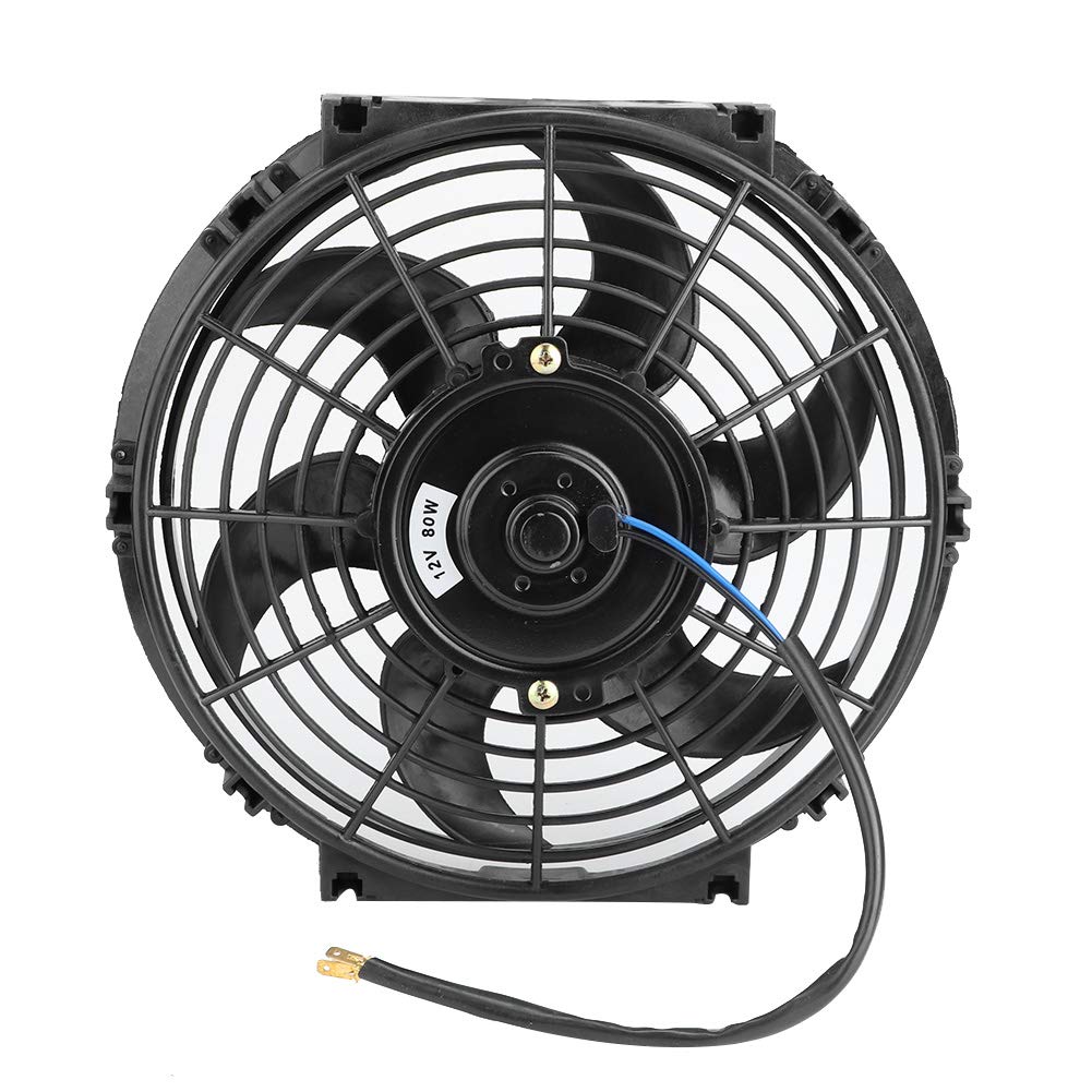 Wakects Ventola di Raffreddamento per Auto, 12 V, 80 W, Ventola di Raffreddamento per Auto, Ventilatore Elettrico Universale 10 Pollici, per Camion rimorchio con Kit di