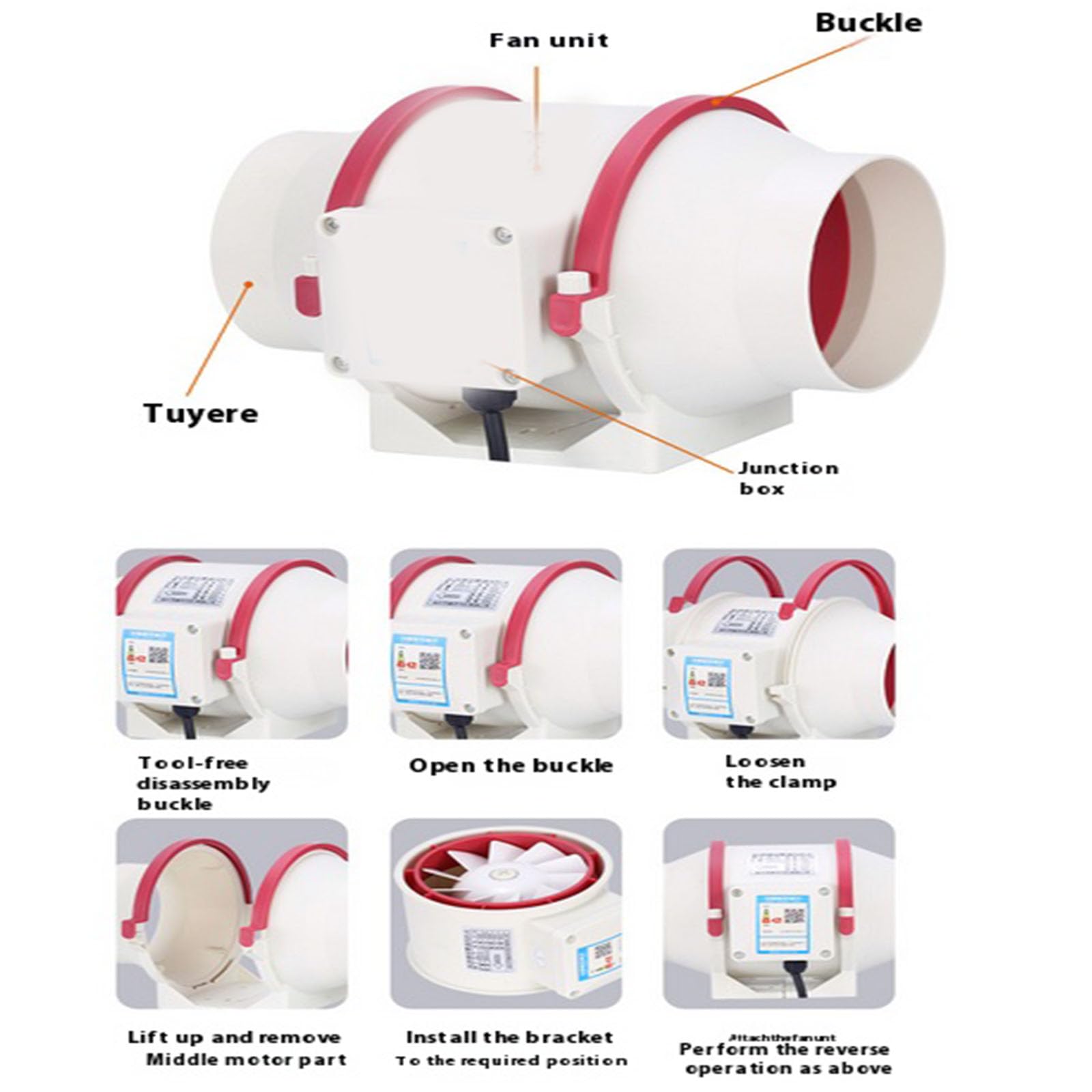 Aspiratore Aspiratore Canalizzato, con condotti di Flusso Diagonale Potente Ventilatore Silenzioso per sfiato Bagno, Cucina, Tenda da Coltivazione, idroponica